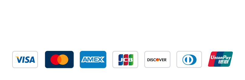 Guaranteed safe and secure checkout, powered by Stripe. Visa, Mastercard, American Express, JCB, Discover, Diners Club and UnionPay accepted.